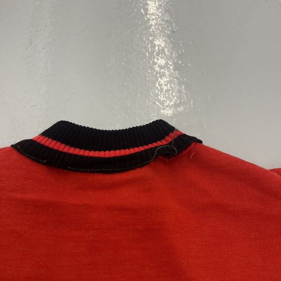 Vintage 60s 70s Santini Red Rayon Cycling 1/4 Zip Shirt - Picture 5 of 5